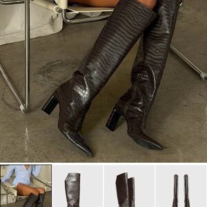 Princess Polly thigh boots black